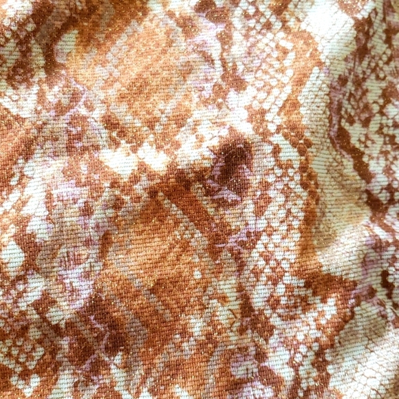 Shade & Shore Lurex Snake Print High Leg Extra Cheeky Bikini Bottom Size Small # - Picture 8 of 9